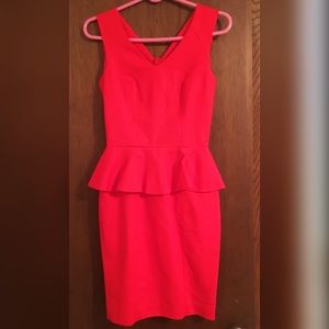 Red peplum dress
